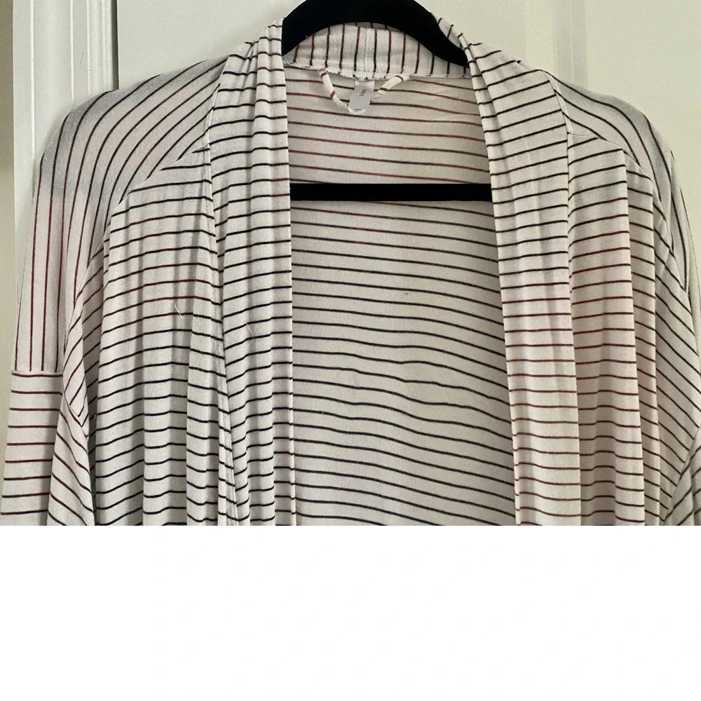 GAP BODY Black and White Striped Modal Robe (M/L) - Picture 3 of 9